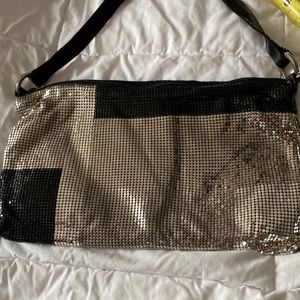 Silver and black sequins purse